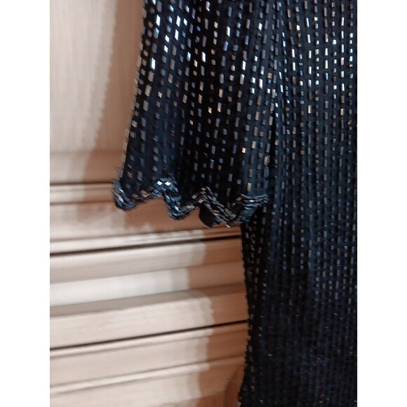 Vintage Camille Marie Black Beaded Short Sleeve Top - Size Small - 100% Silk - Picture 3 of 6